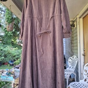 Chadwick's 24W Brown Long Sleeve Collar Dress